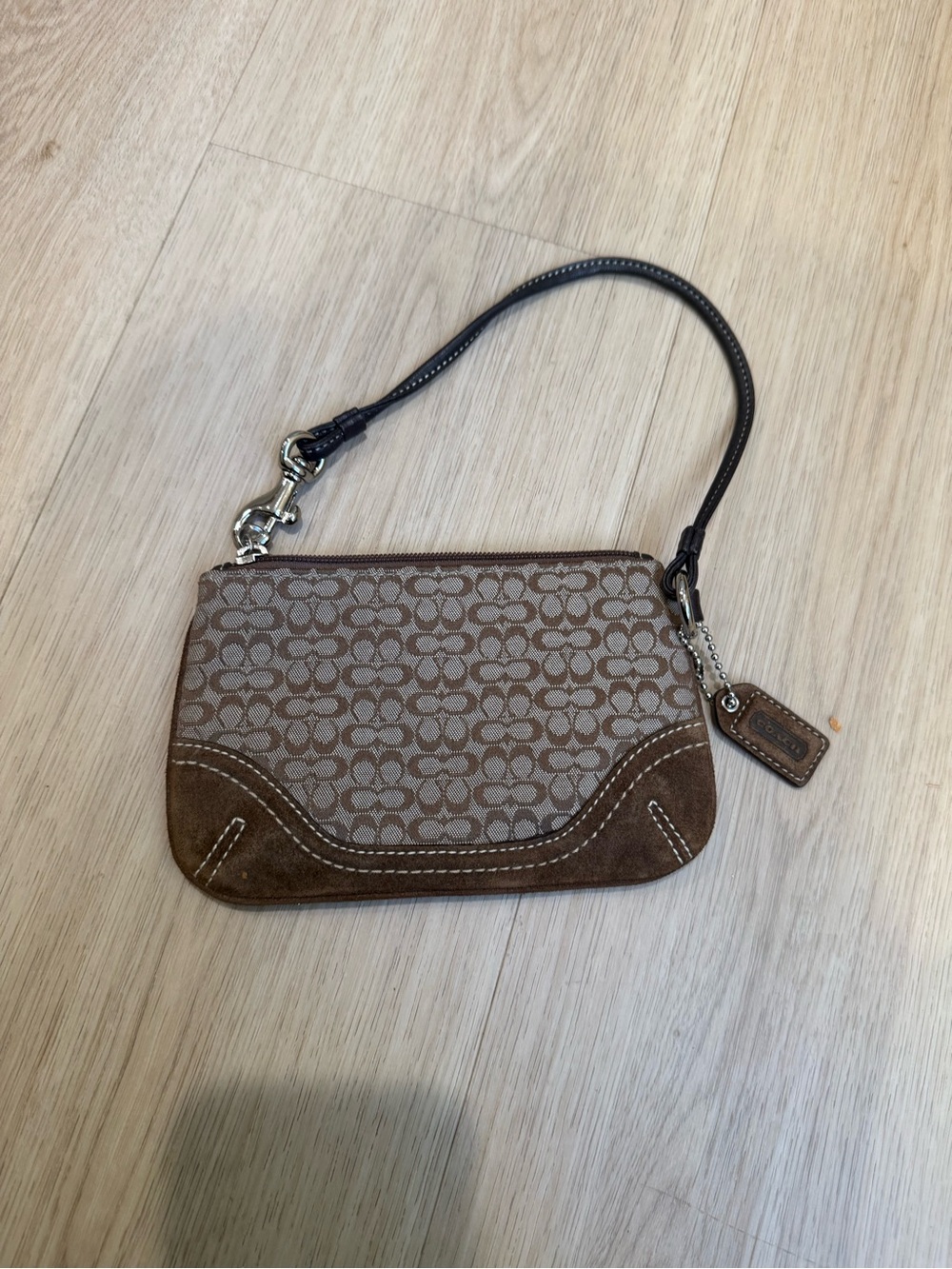 Y2K era Coach Signature Canvas Wristlet